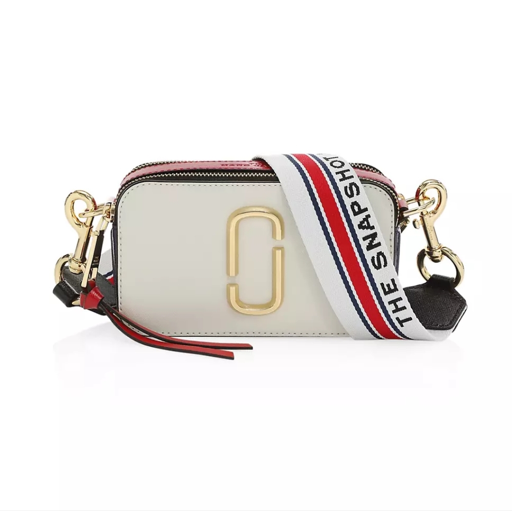 Marc Jacobs The Snapshot Crossbody Leather Bag in Coconut